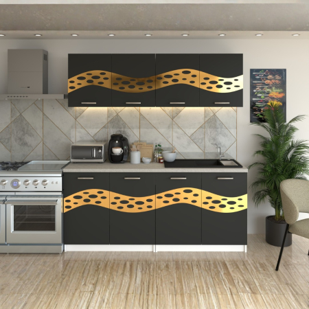 BUCATARIE - Bucatarie Melissa Gri ( Gold ) 200CM LUNGIME