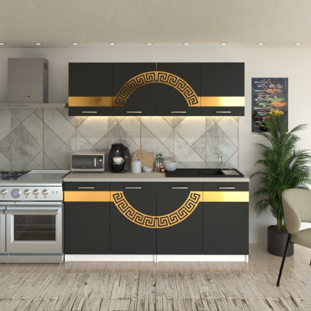 BUCATARIE - Bucatarie Verona Gri ( Gold ) 180CM LUNGIME