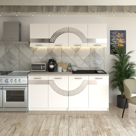 BUCATARIE - Bucatarie Verona Alb ( Silver ) 200CM LUNGIME