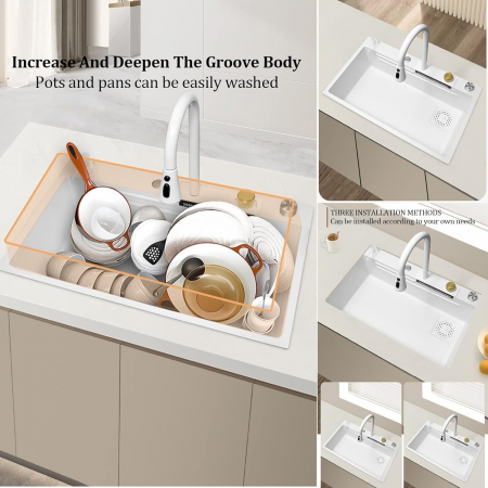 Chiuveta Bucatarie Multifunctionala Aquos Alb [16]