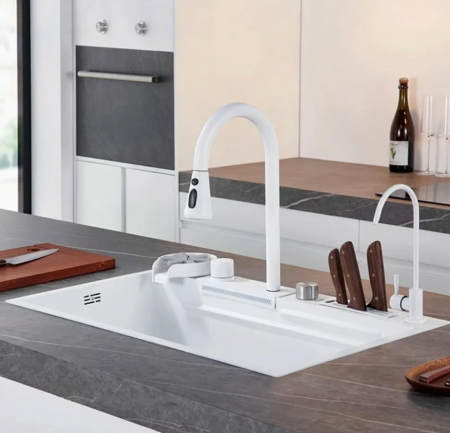 Chiuveta Bucatarie Multifunctionala Aquos Alb [1]