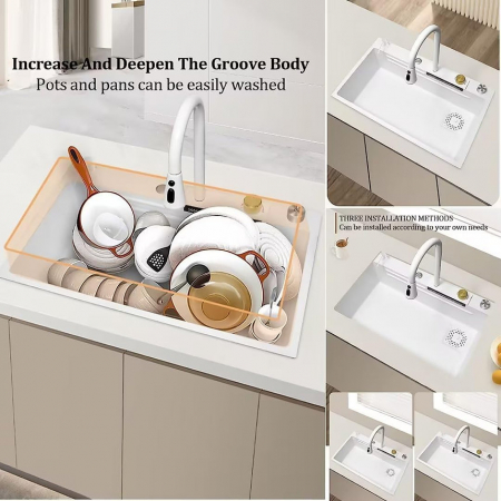 Chiuveta Bucatarie Multifunctionala Aquos Alb [10]