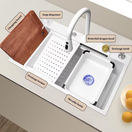 Chiuveta Bucatarie Multifunctionala Aquos Alb [7]