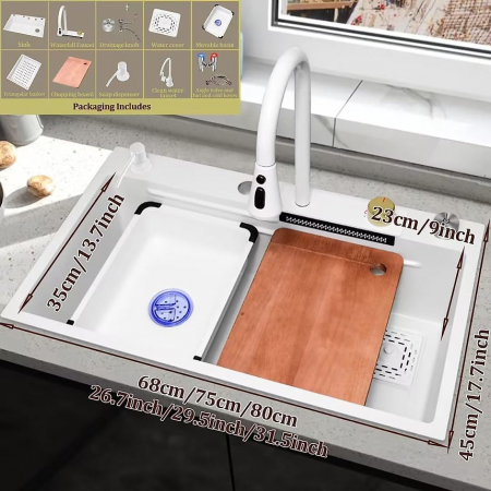 Chiuveta Bucatarie Multifunctionala Aquos Alb [6]