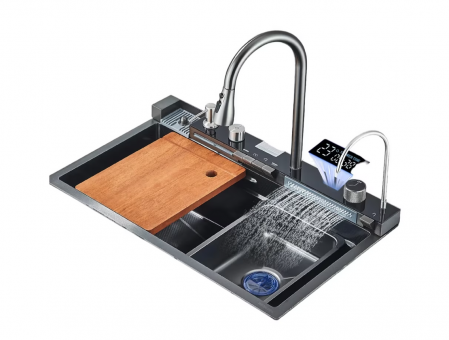 Chiuveta Bucatarie Multifunctionala Riva Gri Inchis [1]