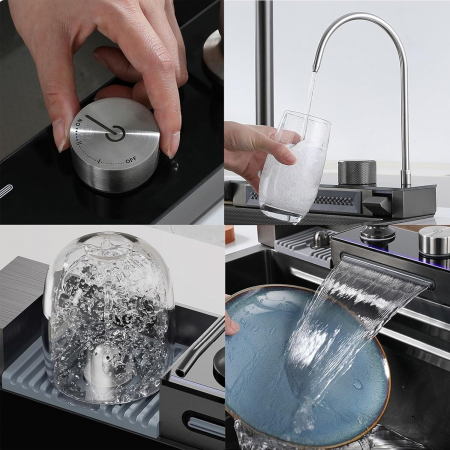 Chiuveta Bucatarie Multifunctionala Riva Gri Inchis [12]