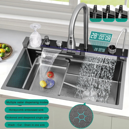 Chiuveta Bucatarie Multifunctionala Riva Gri Deschis [1]