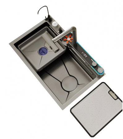 Chiuveta Bucatarie Multifunctionala Glimma, Culoare Gri, Otel Inoxidabil [1]