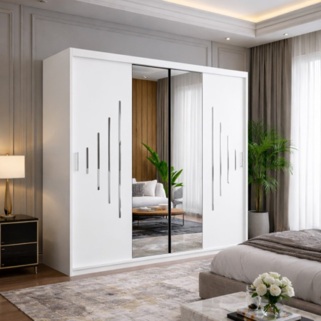 Dulapuri / Dressinguri - Dressing VOLA 200 Alb Cu Accente SILVER