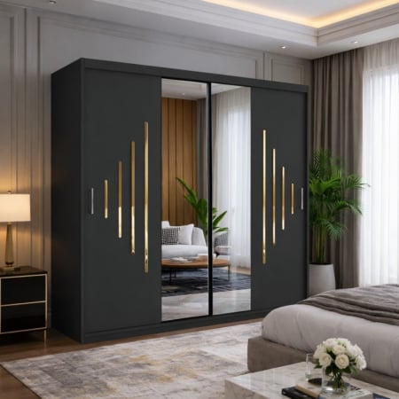 Dulapuri / Dressinguri - Dressing VOLA 200 Gri Cu Accente GOLD