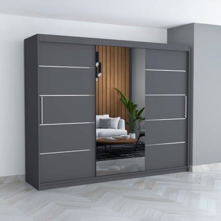 Dulapuri / Dressinguri - Dulap C03 Gri  250CM Lungime