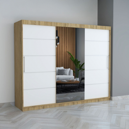 Dulapuri / Dressinguri - Dulap C05 Sonoma/Alb  250CM Lungime