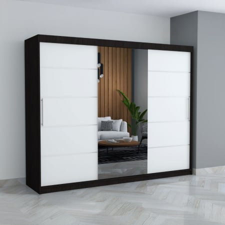 Dulapuri / Dressinguri - Dulap C09 Wenge/Alb 250CM Lungime