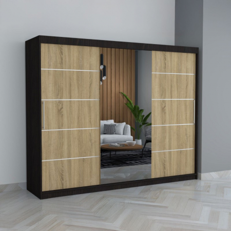 Dulapuri / Dressinguri - Dulap C04 Wenge/Sonoma 250CM Lungime