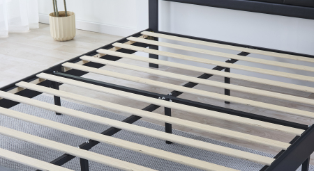 Pat Malaga Complet Tapitat Catifea, Culoare Rosu, 160x200cm, Saltea Ortopedica 20cm inclusa [2]