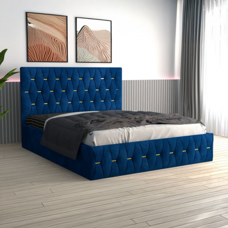 Pat Eric  Tapițat din Catifea cu Saltea 140x200 cm 20cm grosime [2]