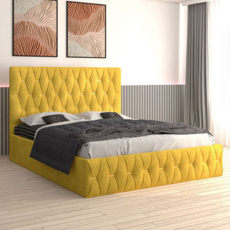 Pat Eric  Tapițat din Catifea cu Saltea 140x200 cm 20cm grosime [4]