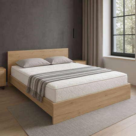 Paturi - Pat Roxana Sonoma 160x200cm Cu Saltea 160x200cm