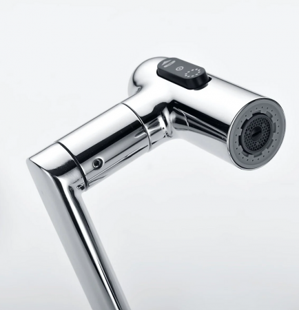 Robinet Rotativ Silver, S01, cu afișaj digital pentru apă caldă și rece, design cu braț mecanic, rotație tridimensională  la 1080° [5]