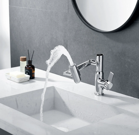 Robinet Rotativ Silver, S01, cu afișaj digital pentru apă caldă și rece, design cu braț mecanic, rotație tridimensională  la 1080° [2]