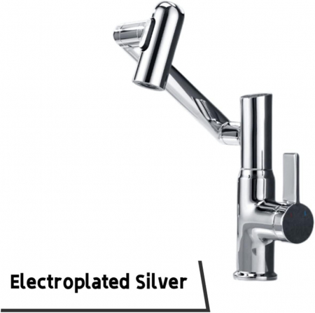 Robinet Rotativ Silver, S01, cu afișaj digital pentru apă caldă și rece, design cu braț mecanic, rotație tridimensională  la 1080° [10]