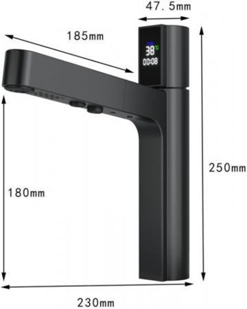 Robinet S98, Afisaj Digital Al Temperaturii, Culoare Negru [3]