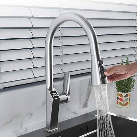 Robinet S99, Afisaj Digital Al Temperaturii, Culoare Gri [4]