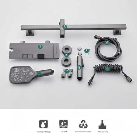 Set coloana dus S25, display digital, afisare temperatura [1]