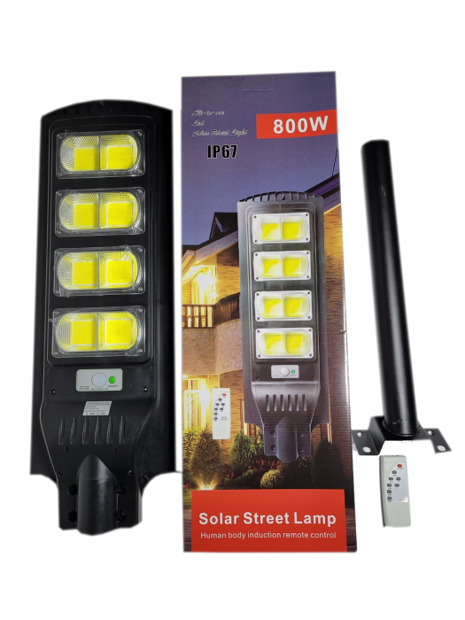 Lampa Solara Led 800w,senzor miscare,telecomanda,suport [2]