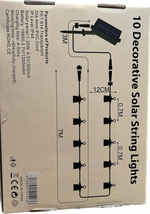 Ghirlanda Led Solara 10M IP44 10 Leduri [5]