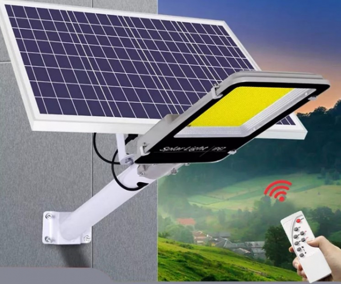 Lampa Solara 500W IP 65 6500K cu suport si panou solar si telecomanda [2]