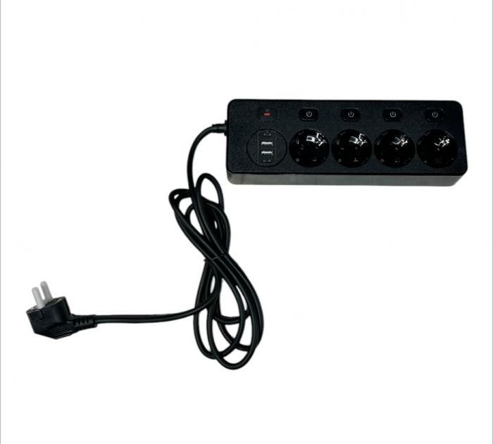 Prelungitor 2M 4 Prize usb 4 3250W BKL-504​​​​​​​ THO​​​​​​​ [2]