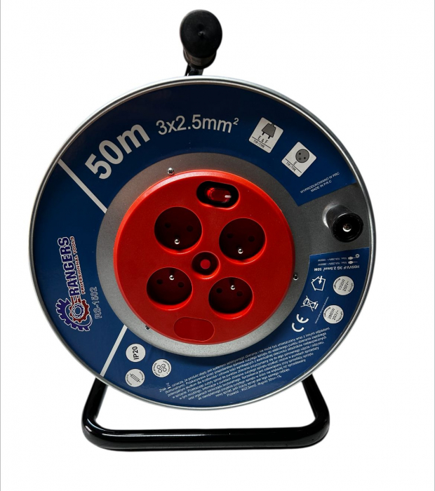 Prelungitor Rola curent Metal 50M 3X2,5 2800W,Rangers Profesionnal Tools [3]