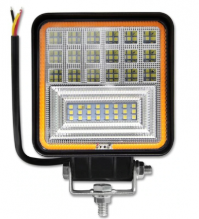 Proiector LED SMD auto OffRoad 126W indicator, LVT, 10-60V DC, 8820lm, Flood Beam 30 si 60 grade, IP67, carcasa aluminiu [0]