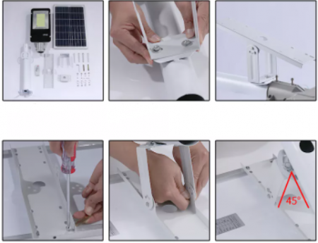 Lampa Solara 500W IP 65 6500K cu suport si panou solar si telecomanda [4]