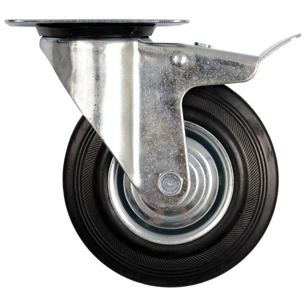 Accesorii - Roata Pivotanta cu Flansa pentru Carucior 200 mm 230 kg