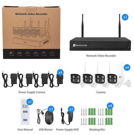 Camera Video set 4 Buc Wifi,NVR 4k HD CCTV [2]