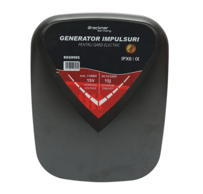 Aparat generator de impulsuri 15 Joule, 12V/220V, 100 km pentru gard electric IPX6 Breckner Germany [3]