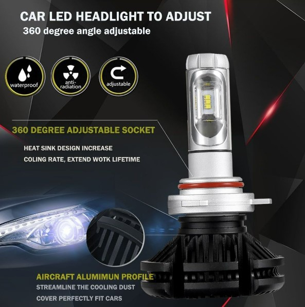 Becuri Led Auto H7 100W 12000LM 6500K 3000K 8000K [2]