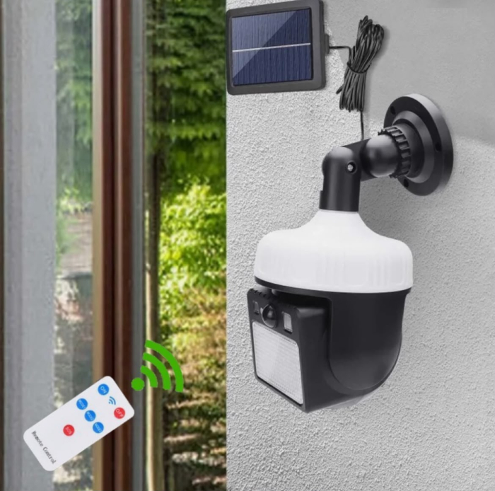 Lampa Solara Tip Camera Rotativa 360 Grade cu Panou Separata si Senzor de Miscare [4]