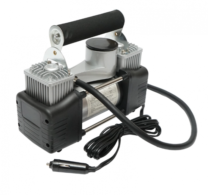 Compresor aer umflat roti 12V 150PSI 85l/min 2 cilindrii cablu 3m pentru priza bricheta auto [4]