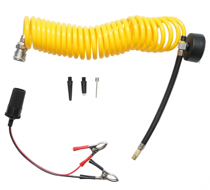 Compresor aer umflat roti 12V 150PSI 85l/min 2 cilindrii cablu 3m pentru priza bricheta auto [5]