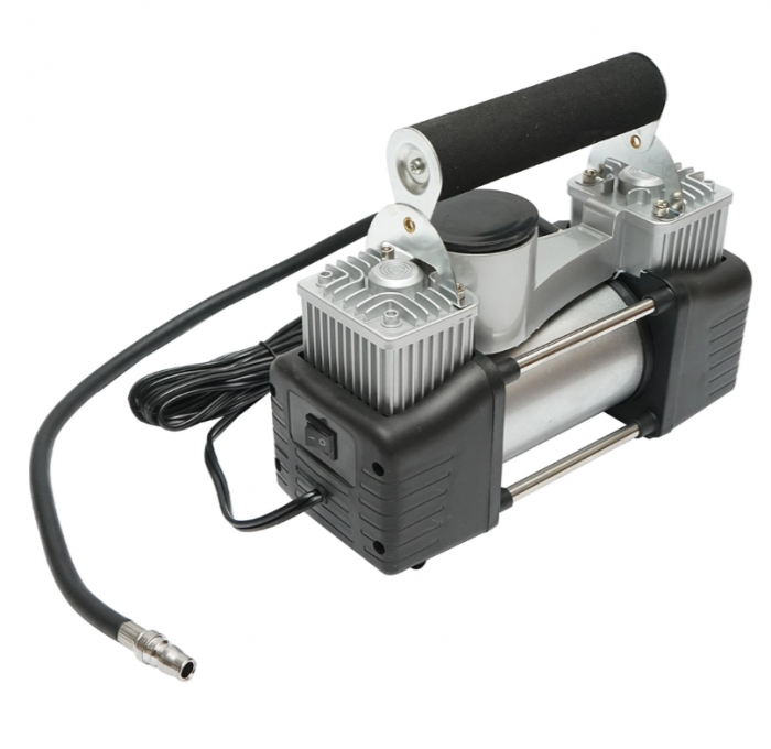 Compresor aer umflat roti 12V 150PSI 85l/min 2 cilindrii cablu 3m pentru priza bricheta auto [2]