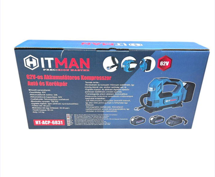 Compresor auto cu acumulator 2x62V 12V HITMAN [7]