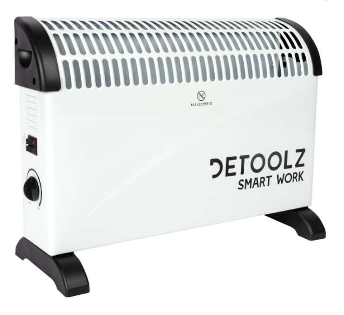 Convector,calorifer electric Detoolz, 2KW, 3 trepte de putere, cu termostat reglabil [2]
