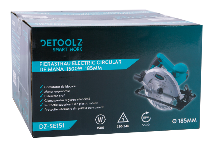 Fierastrau electric circular de mana 1500W 185mm [8]