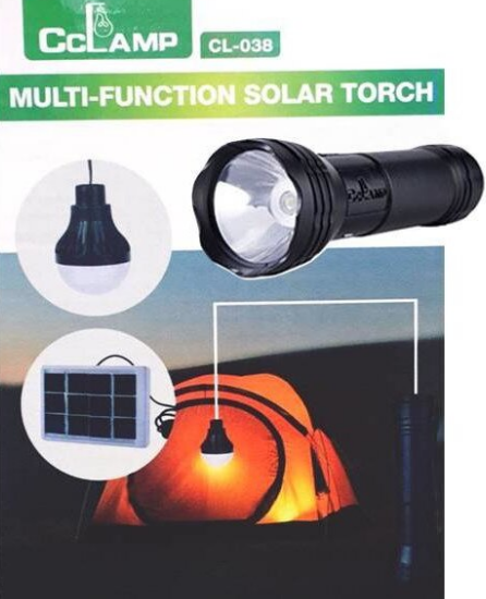 Lanternă LED 3W cu Bec LED și Panou Solar Reîncărcabilă [2]