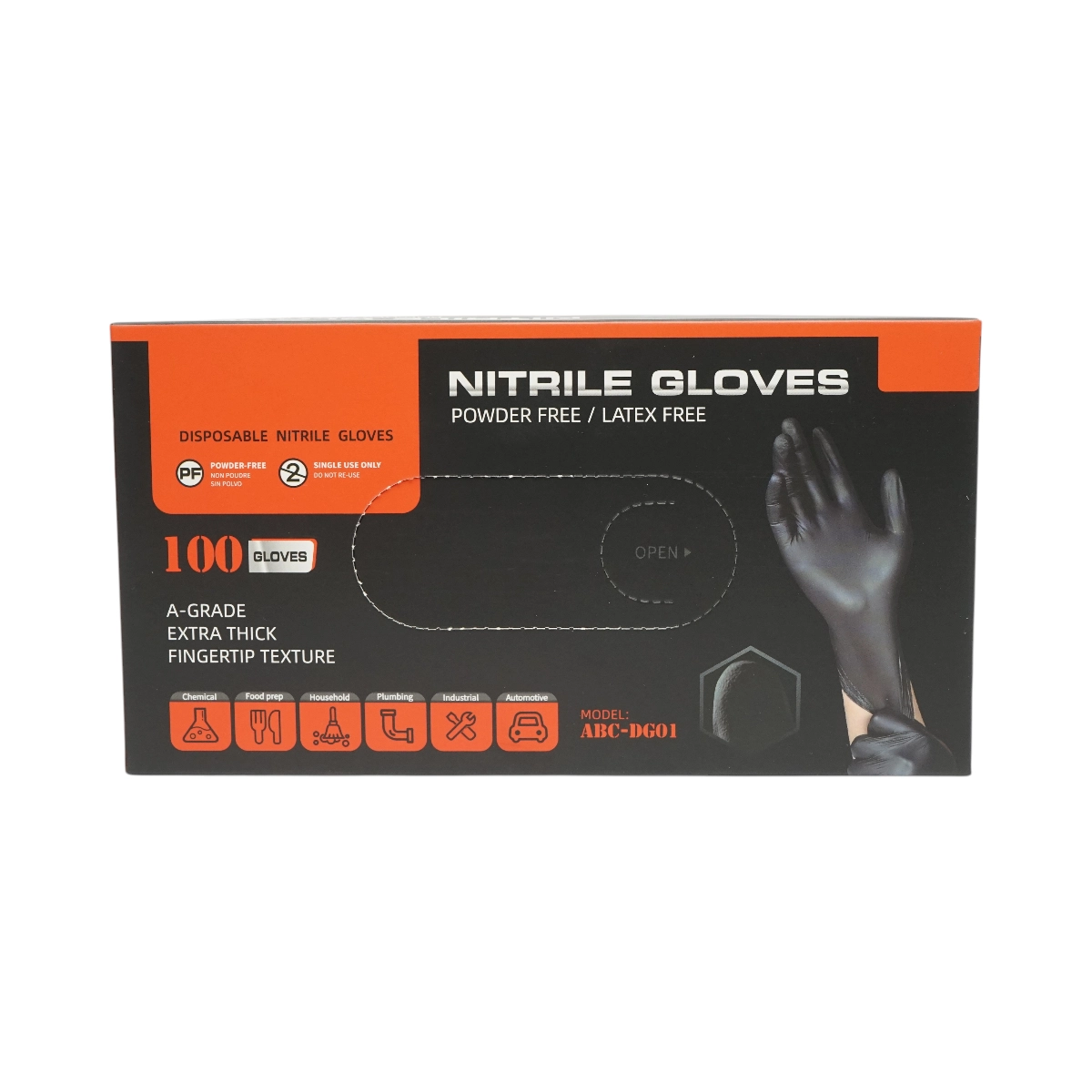 Manusi din nitril sintetic negre nepudrate marimea XL 100 buc/cutie [2]