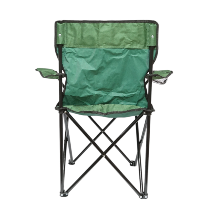 Scaun Camping Pliabil Verde cu Suport Pahar, Husa Transport, Structura Metalica 50x80x80cm [4]