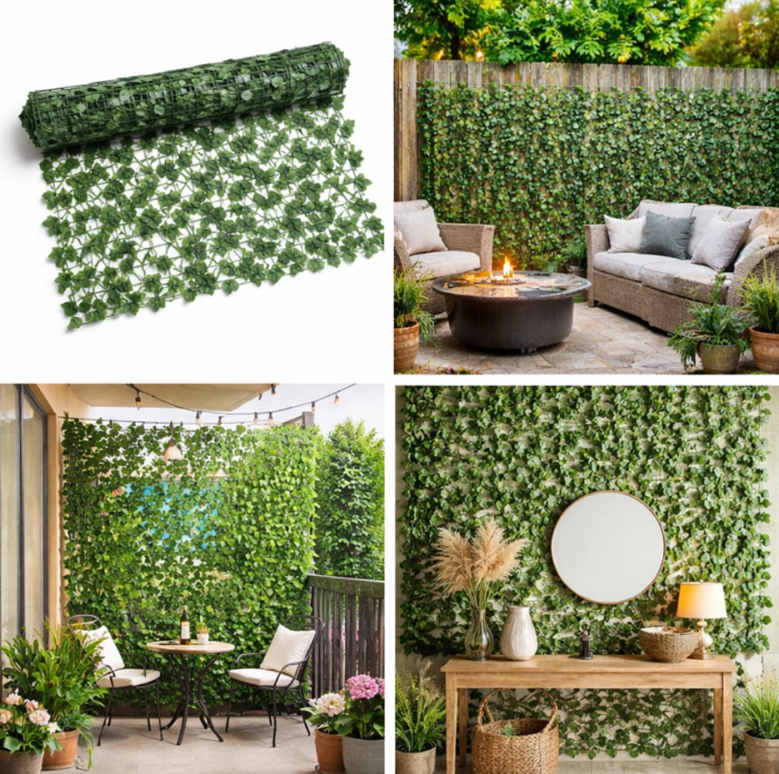 Gard viu artificial verde decorativ cu frunze iedera 300x100cm [2]
